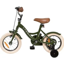 12" Vintage Cykel Army Green Barn Barncyklar