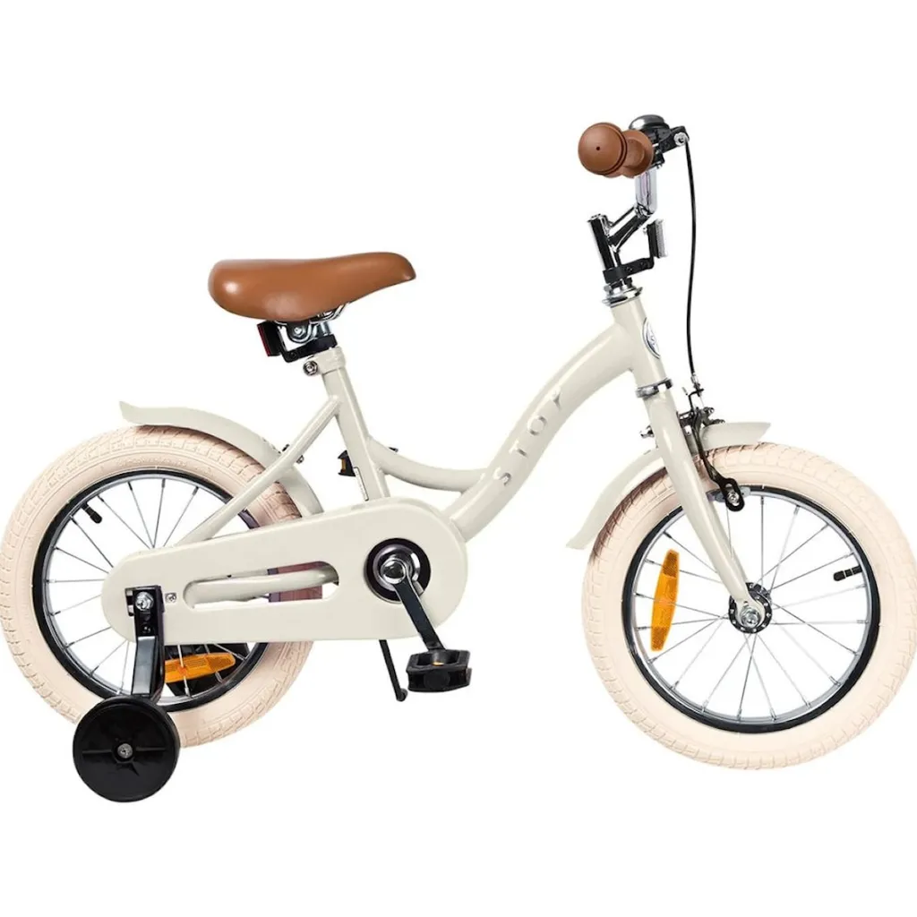 14" Vintage Cykel Beige Barn Barncyklar