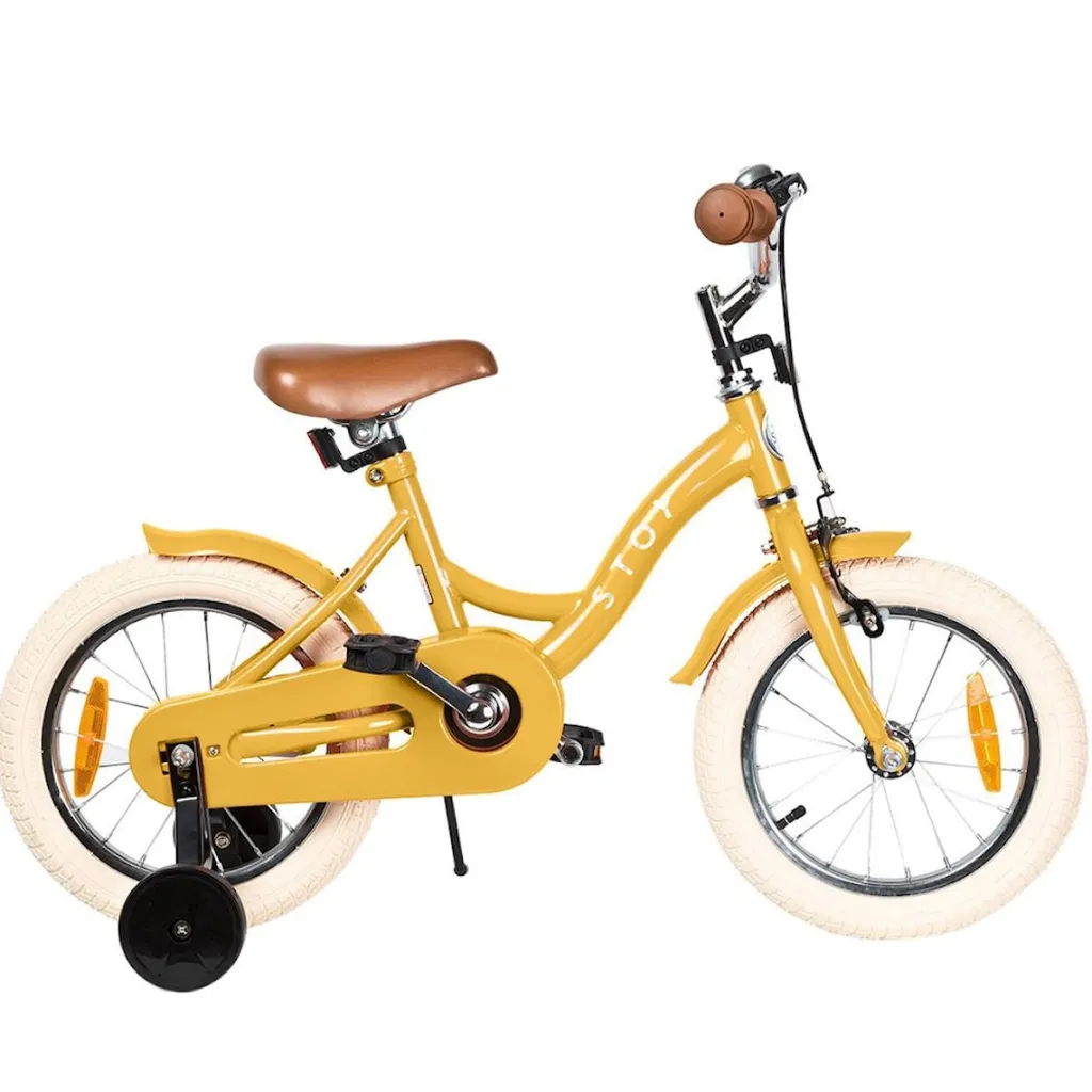 Outlet 14" Vintage Cykel Yellow Barn Barncyklar