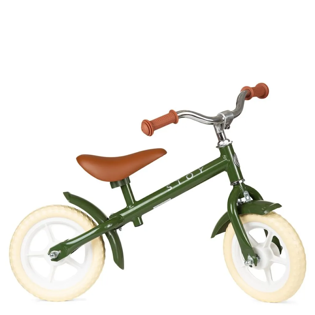 Best 10" Vintage Springcykel Army Green Barn Balanscyklar