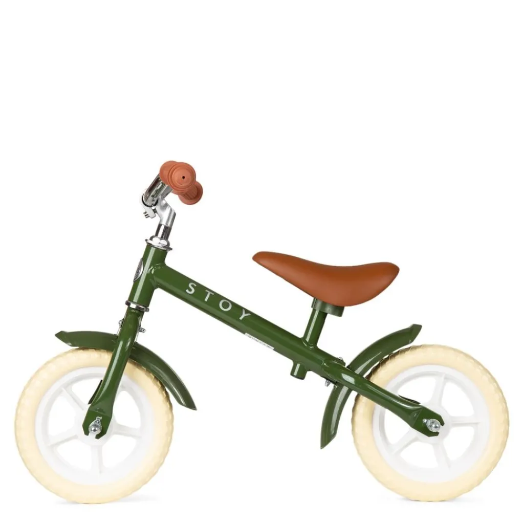 Best 10" Vintage Springcykel Army Green Barn Balanscyklar