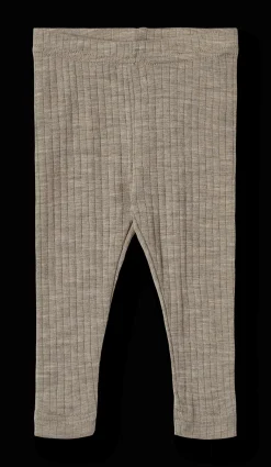 Discount Agi Leggings I Ull Och Silke Khaki Melange Barn Byxor & Shorts