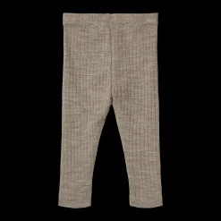 Discount Agi Leggings I Ull Och Silke Khaki Melange Barn Byxor & Shorts