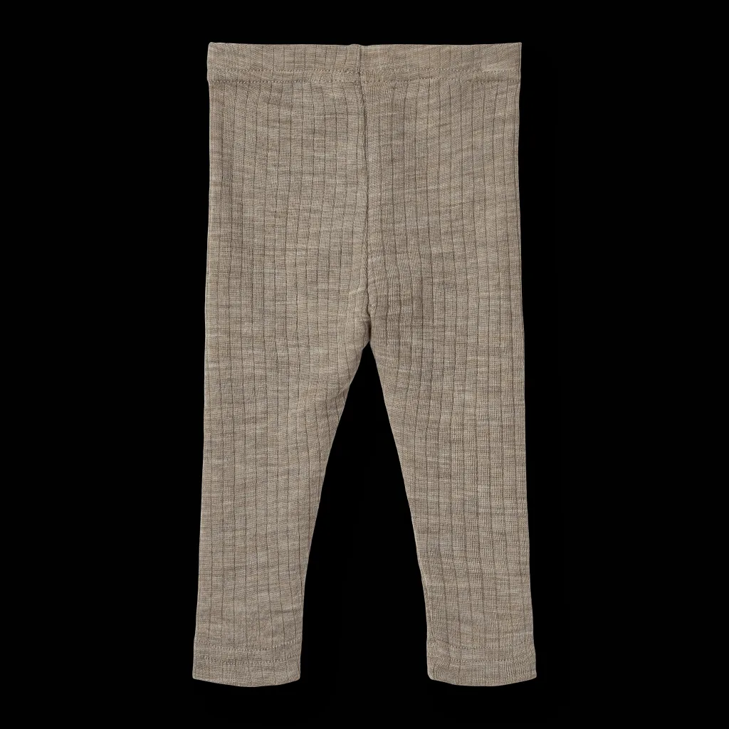 Discount Agi Leggings I Ull Och Silke Khaki Melange Barn Byxor & Shorts