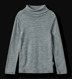 Clearance Aksel Ull-T-shirt Med Polokrage Melange Grey Barn Tröjor & Toppar