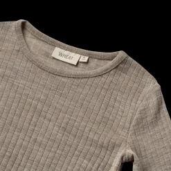 Sale Alfie Långärmad T-shirt I Ull Och Silke Khaki Melange Barn Tröjor & Toppar