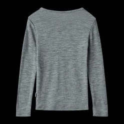 New Alfie Långärmad T-shirt I Ull Melange Grey Barn Tröjor & Toppar