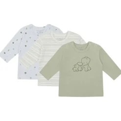 Outlet Amar 3-Pack Långärmad T-shirt Green Sage Barn Tröjor & Toppar