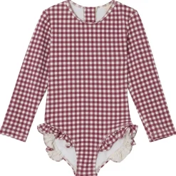 Outlet Antibes Rutig Baddräkt Aubergine Barn Uv-Kläder & Badkläder