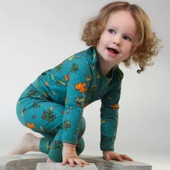 Discount Baby leggings with Fall leaves Petroleum Green Barn Byxor & Shorts