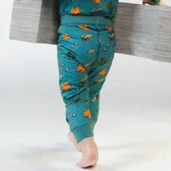 Discount Baby leggings with Fall leaves Petroleum Green Barn Byxor & Shorts