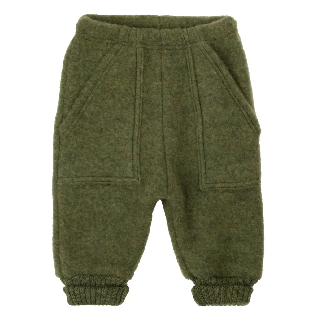 New Baggy Byxor I Mjuk Ull Dark Olive Barn Byxor & Shorts