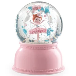 New Ballerina Snöglob Med Nattlampa Pink Barn Barnrumsaccessoarer
