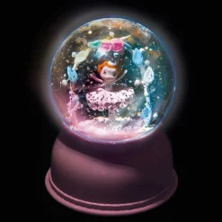 New Ballerina Snöglob Med Nattlampa Pink Barn Barnrumsaccessoarer