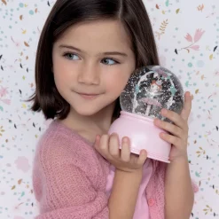 New Ballerina Snöglob Med Nattlampa Pink Barn Barnrumsaccessoarer