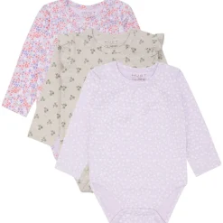 Outlet Bella 3-pack Baby Body Wheat Melange Barn Bodys & Bodysuits