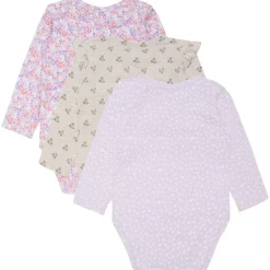 Outlet Bella 3-pack Baby Body Wheat Melange Barn Bodys & Bodysuits