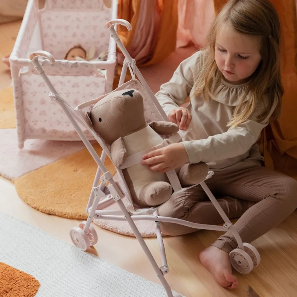 Discount Blommig Dockvagn Rosa Dockor & Dockhus