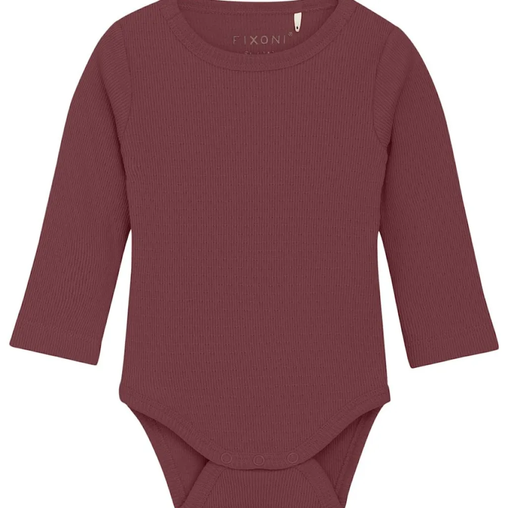 Online Body LS Rib Wild Ginger Body LS Rib Baby Body Wild Ginger Barn Bodys & Bodysuits