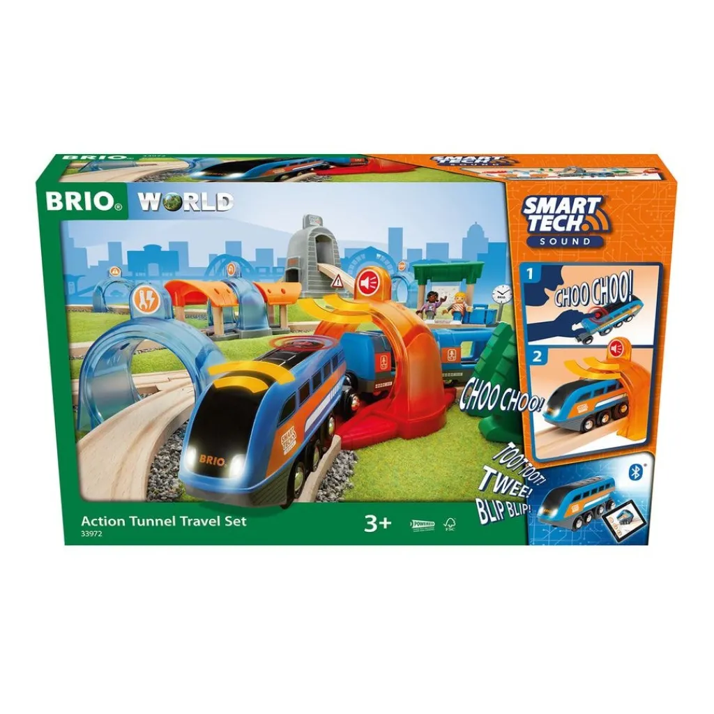Hot ® World - 33972 Smart Tech Sound Action Tunnel Travel Tågset Bilar & Fordon