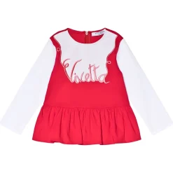 Clearance Broderad Topp Röd Barn Tröjor & Toppar