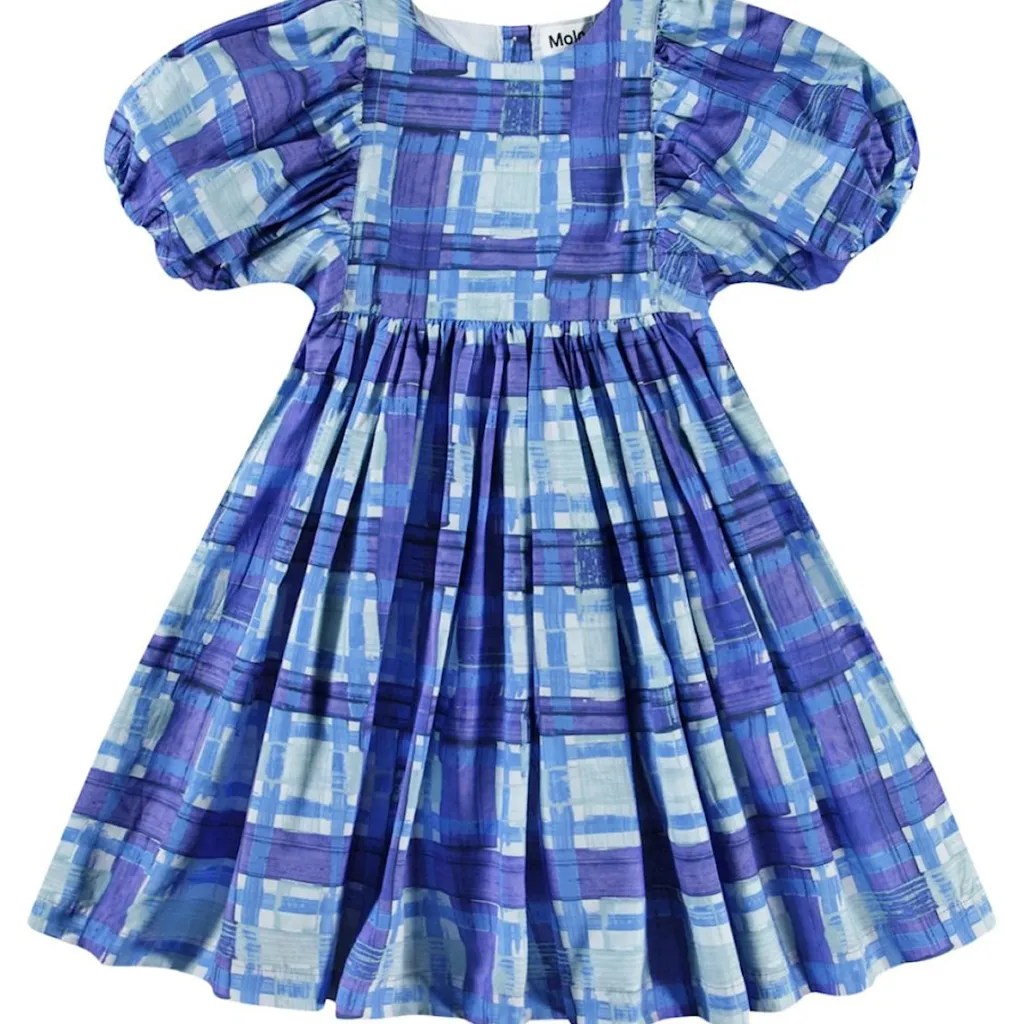 Clearance Calyita Short-Sleeved Dress Blue Checks Barn Klänningar & Kjolar