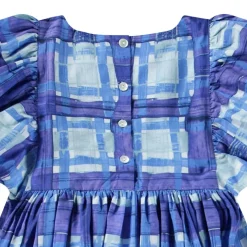 Clearance Calyita Short-Sleeved Dress Blue Checks Barn Klänningar & Kjolar