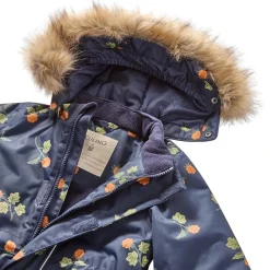 Clearance Chamonix Mönstrad Vinteroverall Med Hjortron Marinblå Overaller
