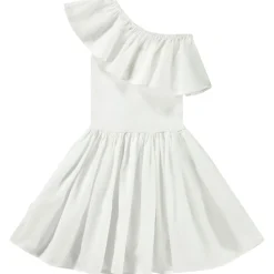 Online Chloey Short Sleeve Dress Crisp White Barn Klänningar & Kjolar