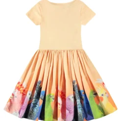 Discount Cissa Short-Sleeved Dress Rainbow Parrots Barn Klänningar & Kjolar