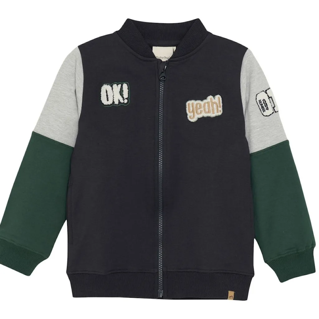New Color Block Kofta Dark Navy Barn Tröjor & Toppar