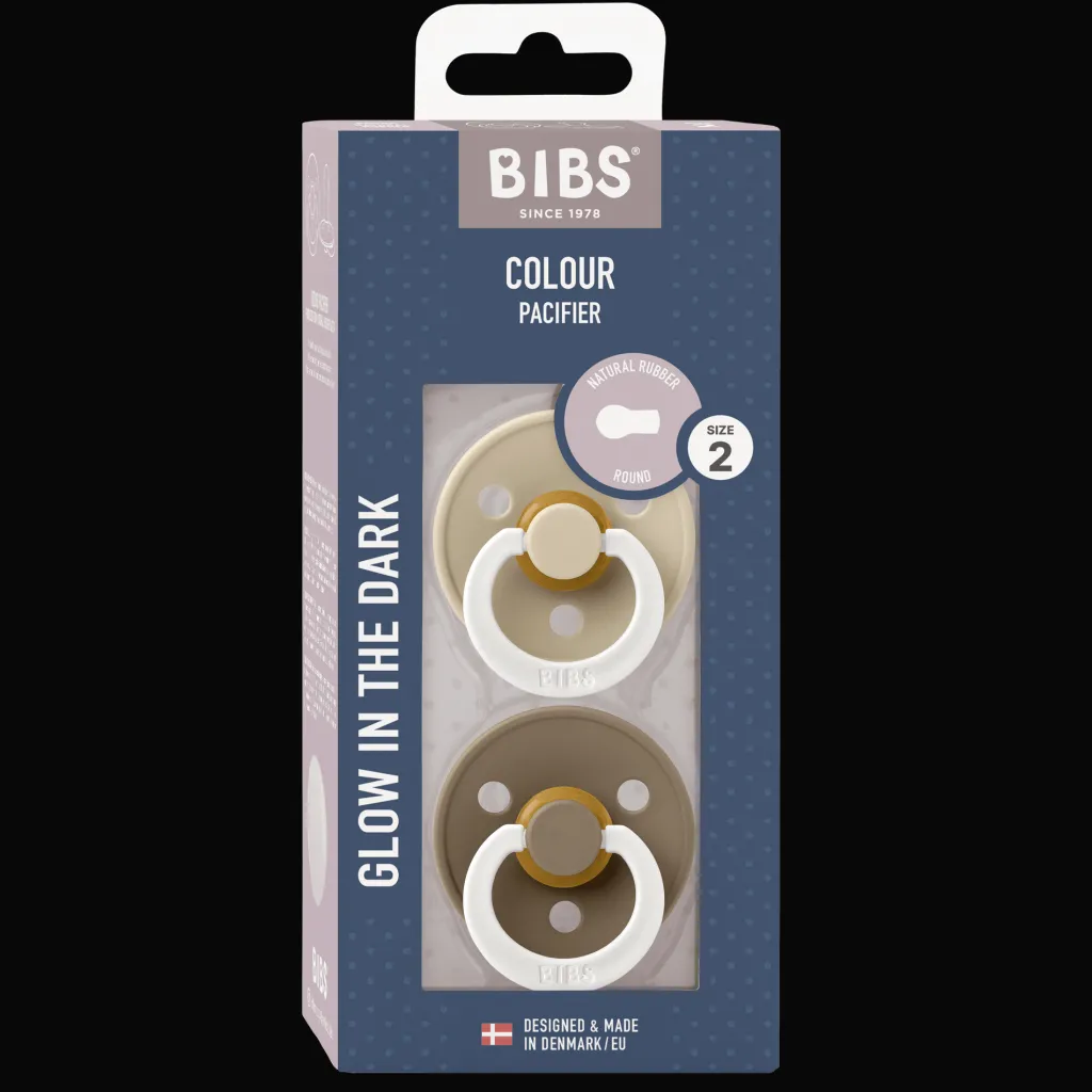 New Colour Glow 2-pack Runda Latexnappar Vanilla Dark Oak Nappar & Napphållare