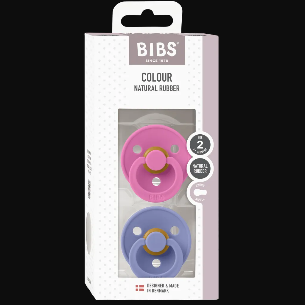 Outlet Colour 2-pack Runda Latexnappar Bubbelgum Peri Nappar & Napphållare