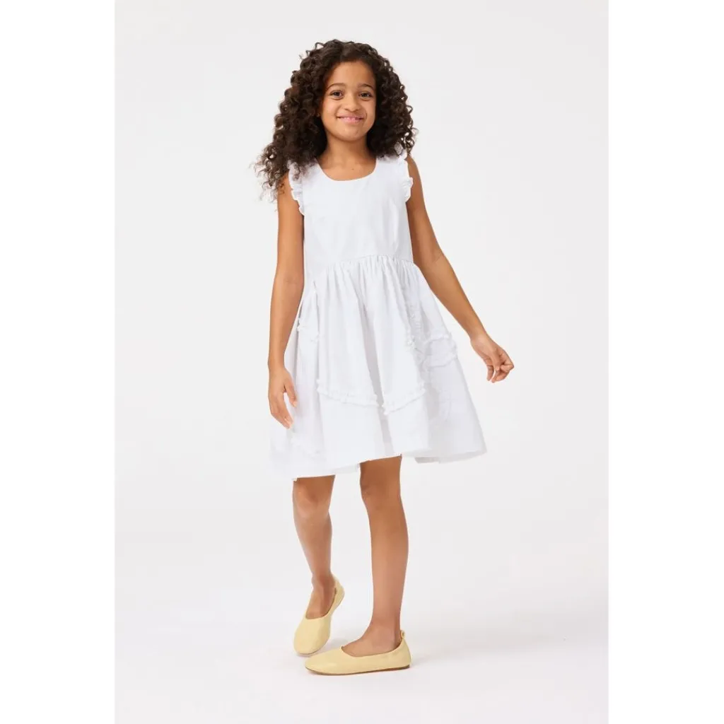 New Cortney Short-Sleeved Dress Crisp White Barn Klänningar & Kjolar
