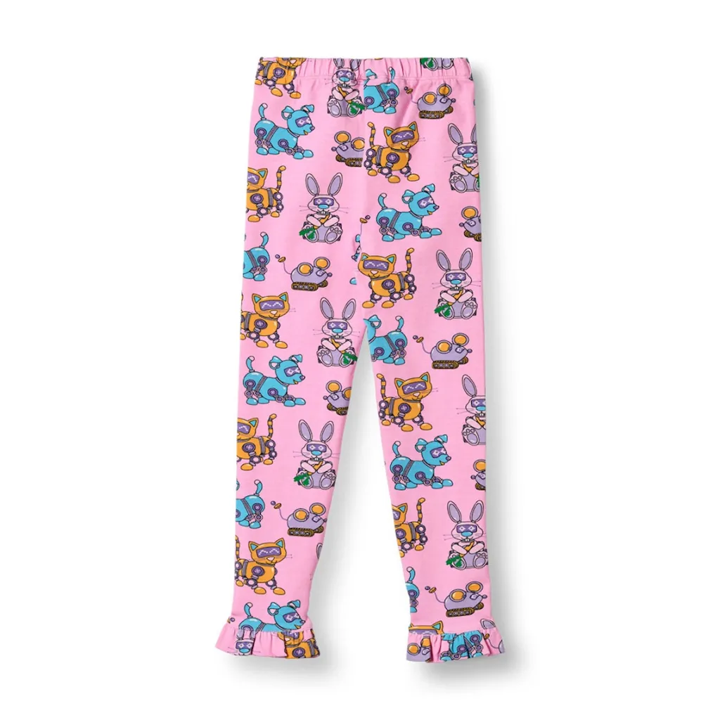 Hot Dabinett With Robot Pets Leggings Pink Lilac Barn Byxor & Shorts