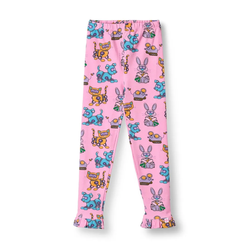 Hot Dabinett With Robot Pets Leggings Pink Lilac Barn Byxor & Shorts