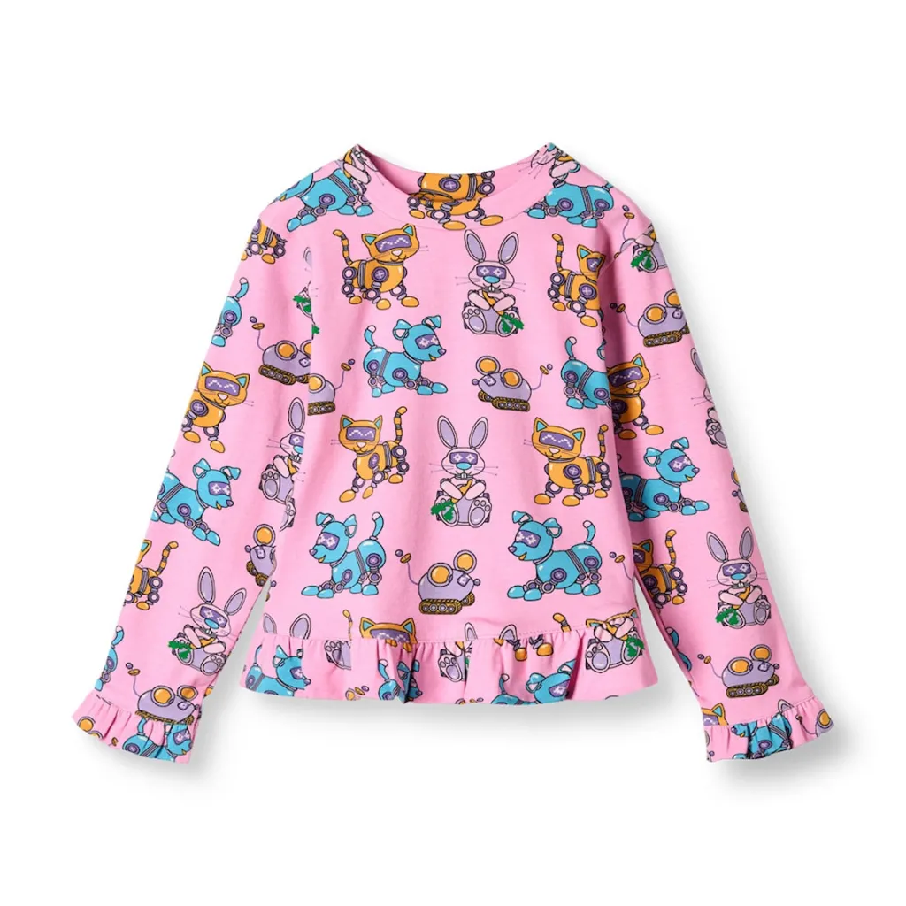 Best Dabinett With Robot Pets Långärmad T-shirt Pink Lilac Barn Tröjor & Toppar