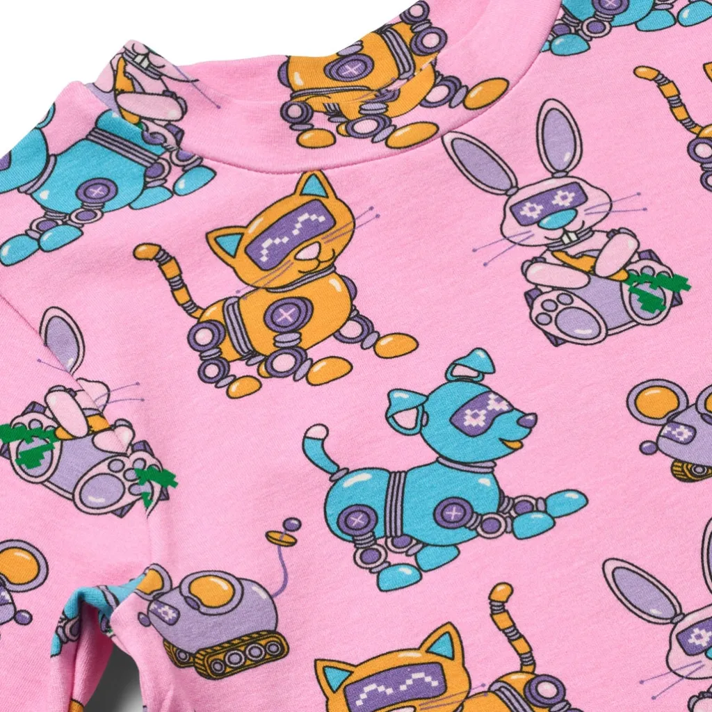 Best Dabinett With Robot Pets Långärmad T-shirt Pink Lilac Barn Tröjor & Toppar