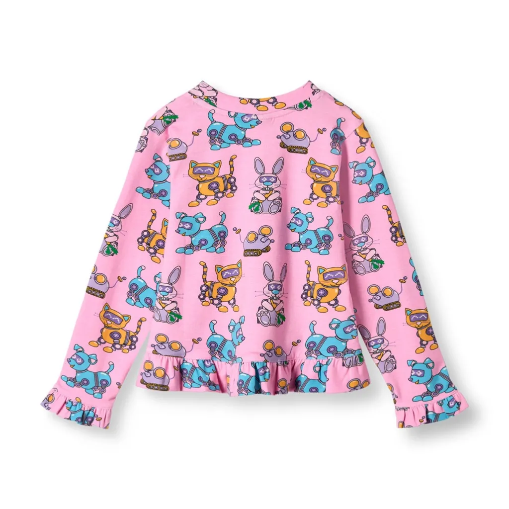 Best Dabinett With Robot Pets Långärmad T-shirt Pink Lilac Barn Tröjor & Toppar