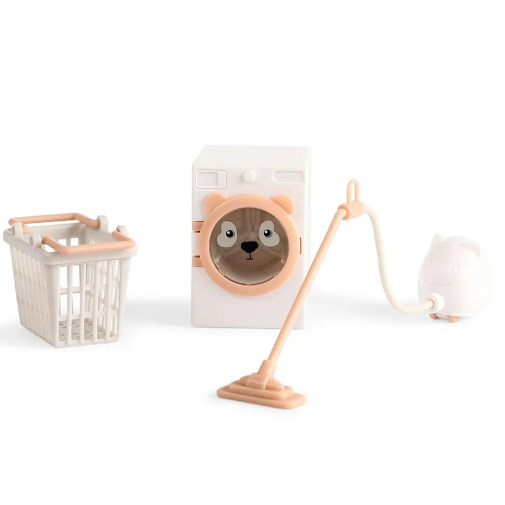 Sale Dock-set Med Tvättmaskin Och Dammsugare Dockor & Dockhus