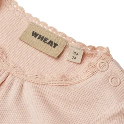 Edna Ribbad Kortärmad Baby Body Powder Barn Bodys & Bodysuits