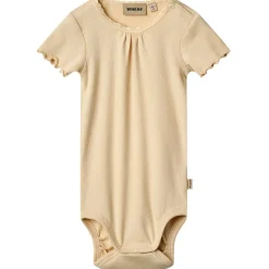 Online Edna Ribbad Kortärmad Baby Body Macadamia Barn Bodys & Bodysuits