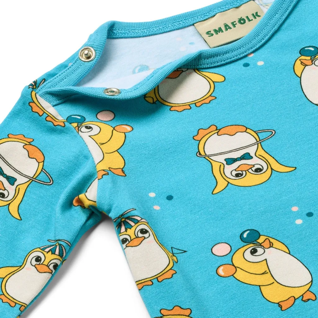 Sale Elstar Långärmad Babydräkt Med Cirkuspingviner Blå Petit Four Barn Bodys & Bodysuits