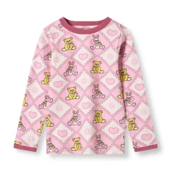 Outlet Elstar Långärmad Topp Med Nallebjörnar Rosa Lace Barn Tröjor & Toppar