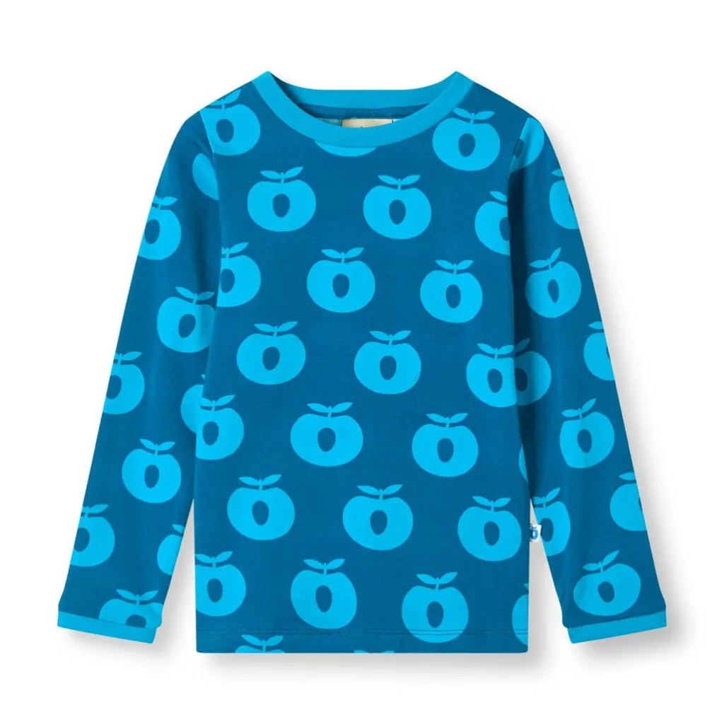 Discount Elstar Långärmad Topp Med Äpplen Blå Vivid Blue Barn Tröjor & Toppar