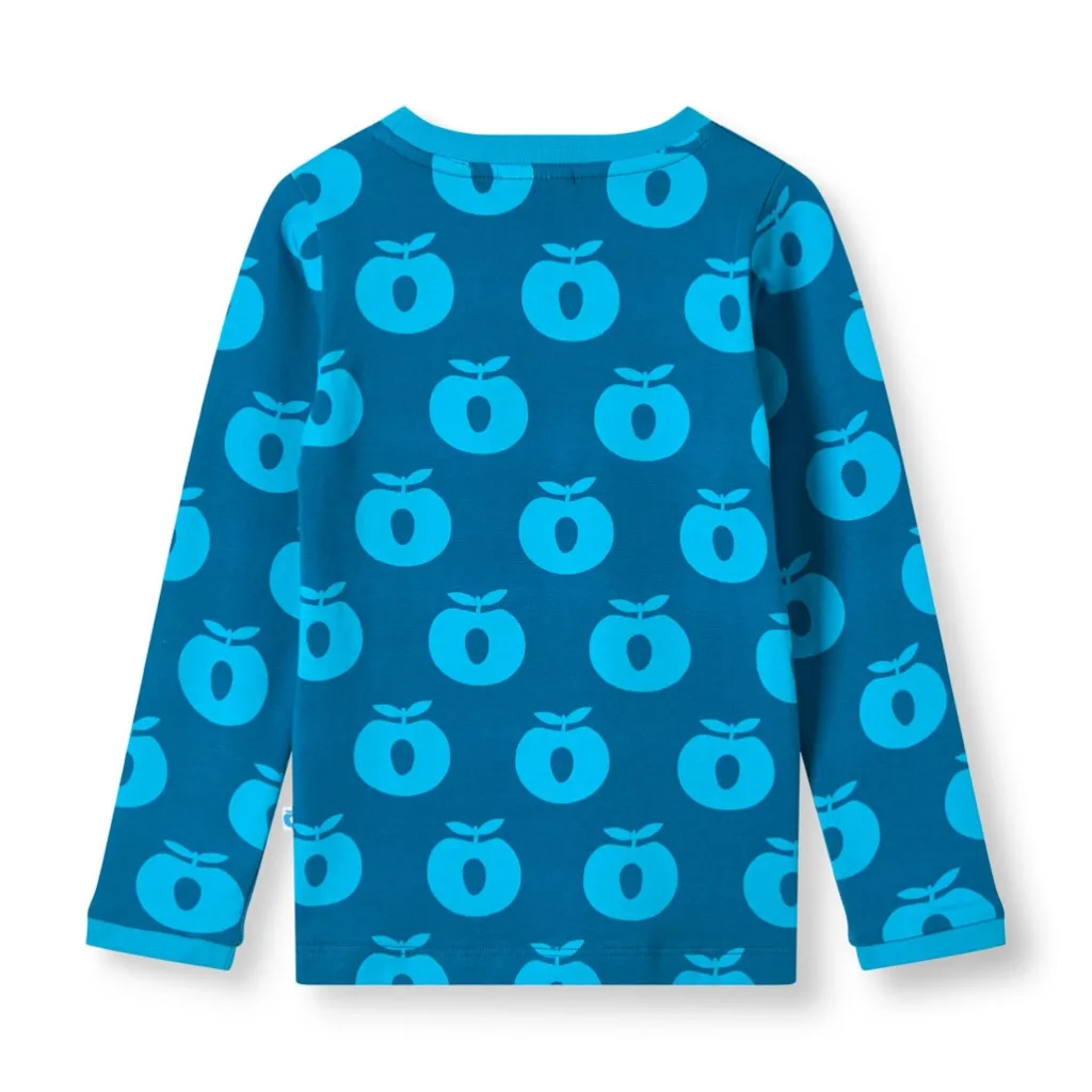 Discount Elstar Långärmad Topp Med Äpplen Blå Vivid Blue Barn Tröjor & Toppar