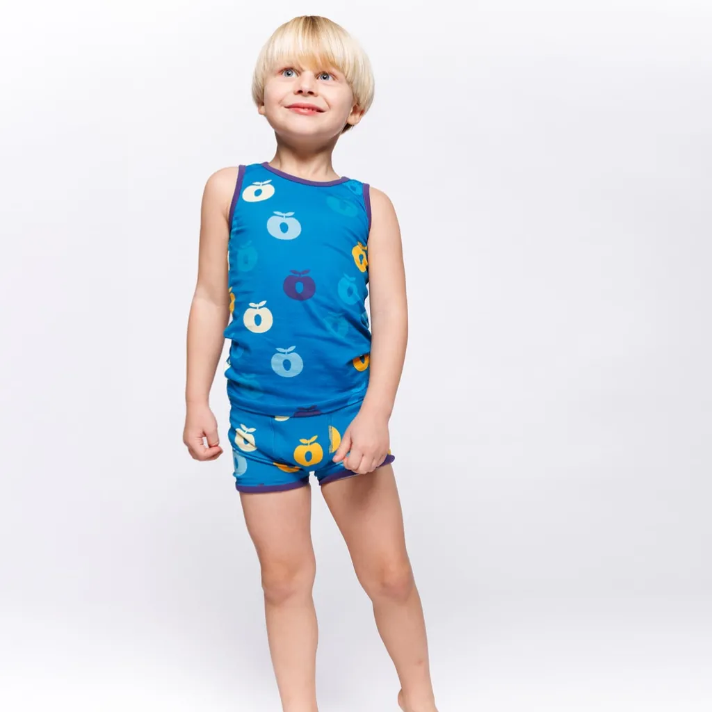 Sale Elstar Underwear Set with Apples Solid blue Barn Underkläder