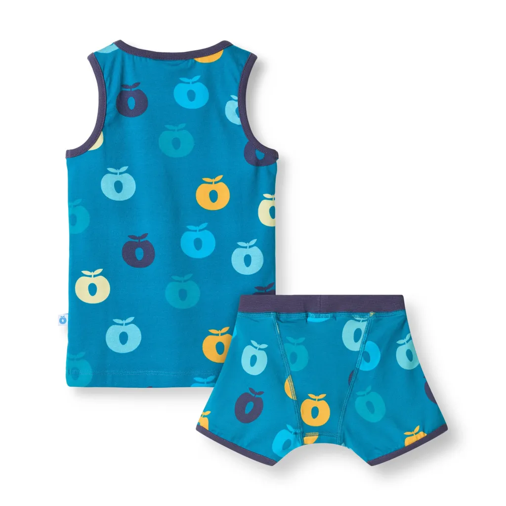 Sale Elstar Underwear Set with Apples Solid blue Barn Underkläder