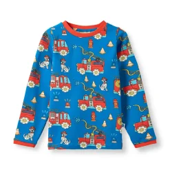 Hot Elstar With Fire Truck Långärmad T-shirt Brilliant Blue Barn Tröjor & Toppar