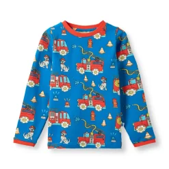 Hot Elstar With Fire Truck Långärmad T-shirt Brilliant Blue Barn Tröjor & Toppar